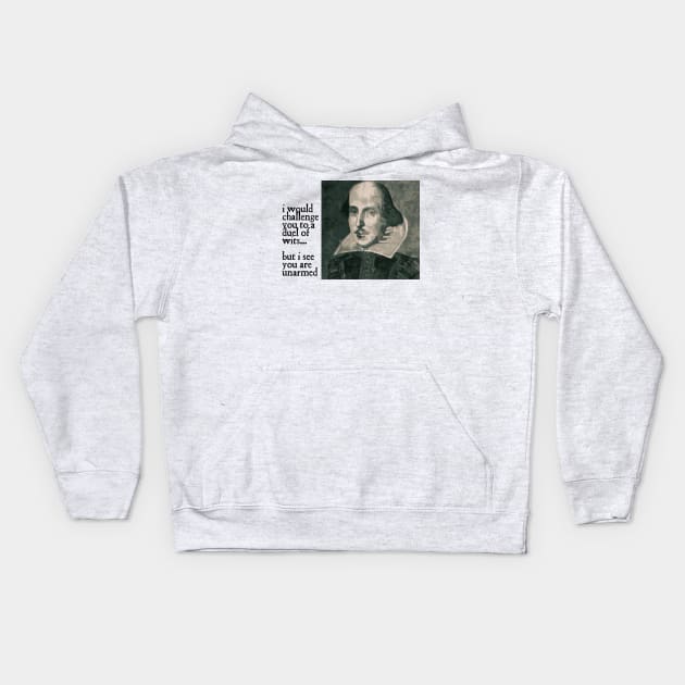 Shakespeare - A Dual Of Wits Kids Hoodie by The Blue Box